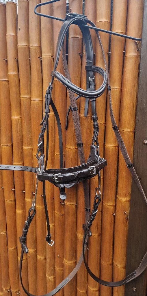 Waldhausen X-line Hackamore Hoofdstel Bruin COB, Dieren en Toebehoren, Paarden en Pony's | Hoofdstellen en Tuigage, Hoofdstel
