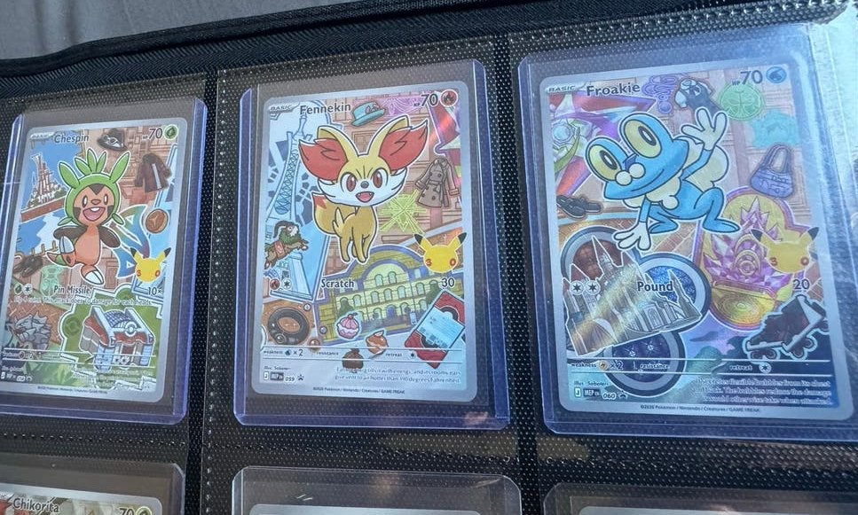 First partner Chespin, Fennekin, Froakie (Gen 3) Mint, Ophalen of Verzenden, Nieuw, Meerdere kaarten, Foil