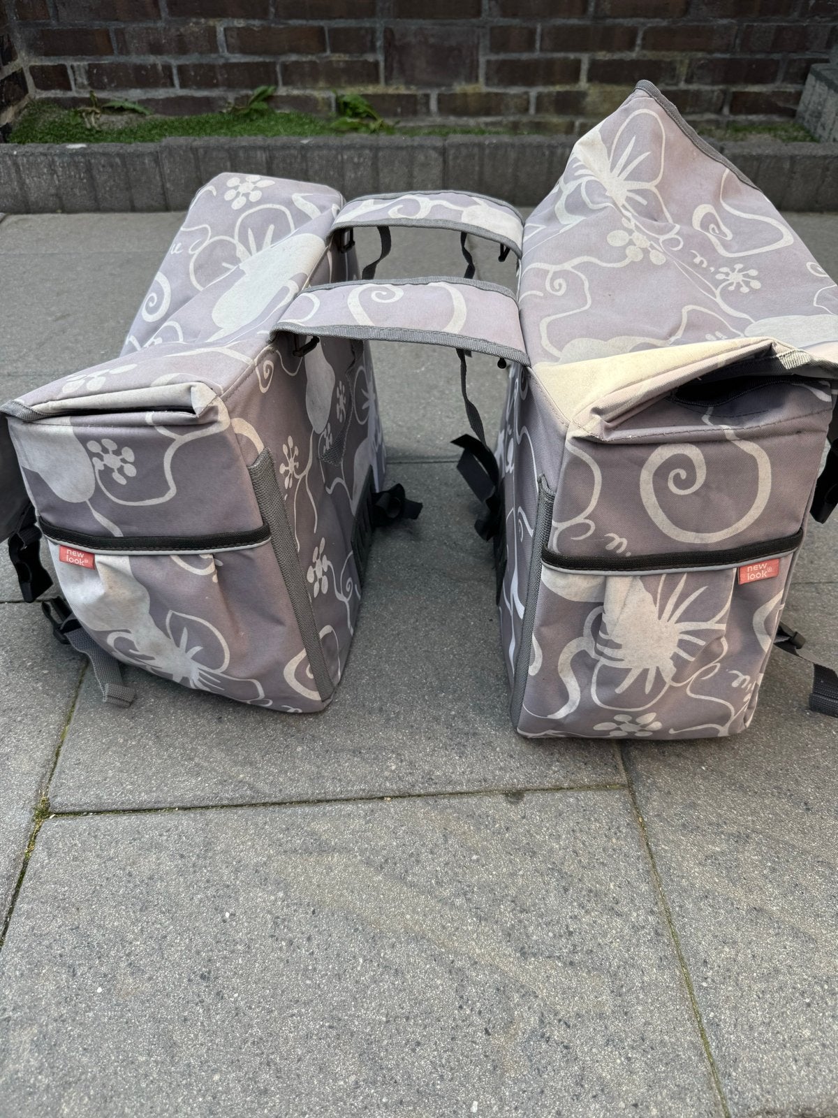 Fietstassen met bloemenprint - Gebruikt, Fietsen en Brommers, Ophalen of Verzenden, Gebruikt