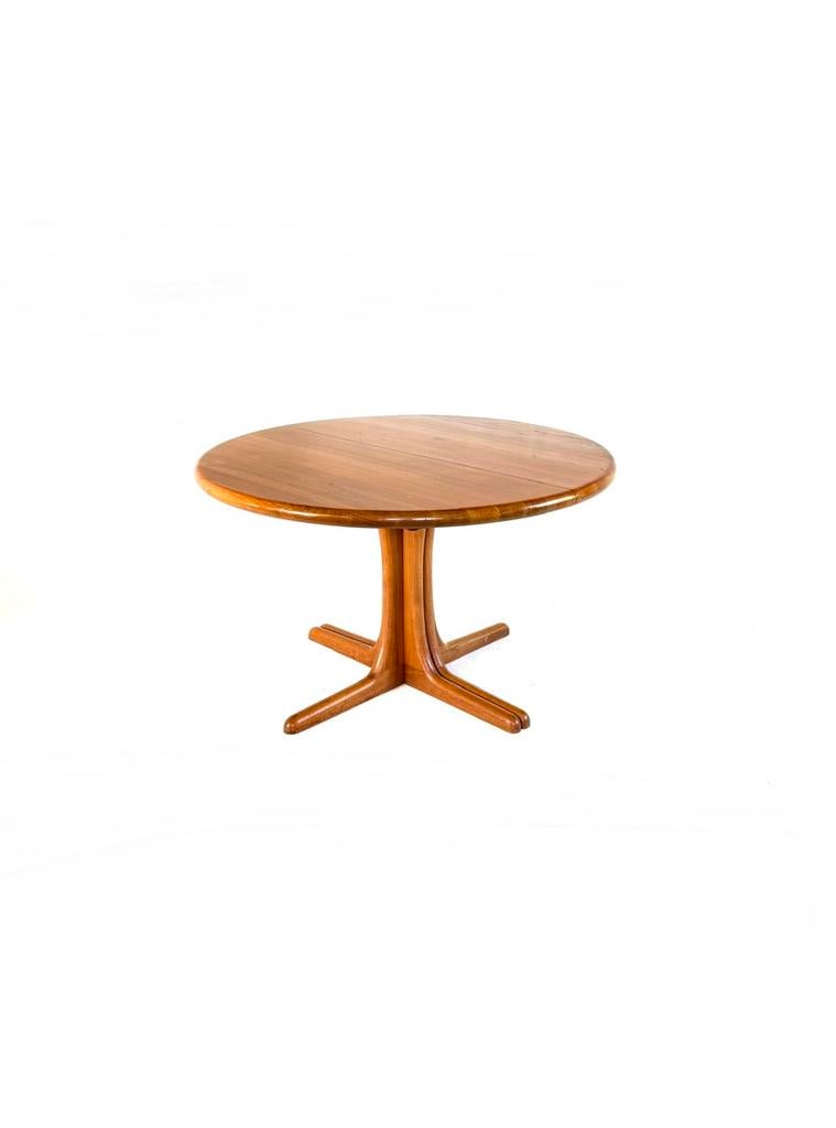 Vintage verlengbare Deense eettafel, Juul Kristensen ‘70, Huis en Inrichting, Vintage retro buisframe design rotan webbing papercord deens