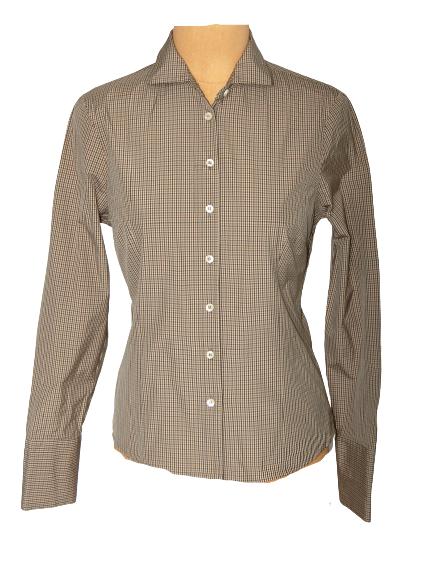 Nieuwe Stroke getailleerde blouse, Isaac, Mt. 38 / M, Maat 38/40 (M), Bruin, Verzenden, Nieuw