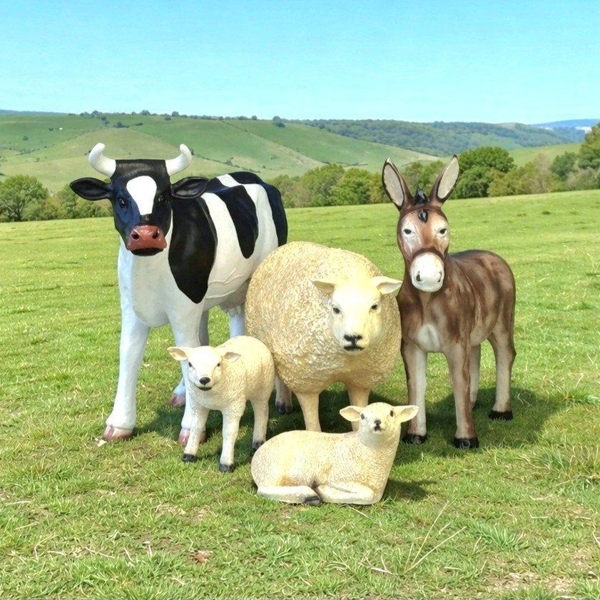 Koe Paard Varken Kalf Geit Schaap Lammetje Ezel Beelden, Tuin en Terras, Tuinbeelden, Ophalen, Nieuw, Kunststof, Dierenbeeld