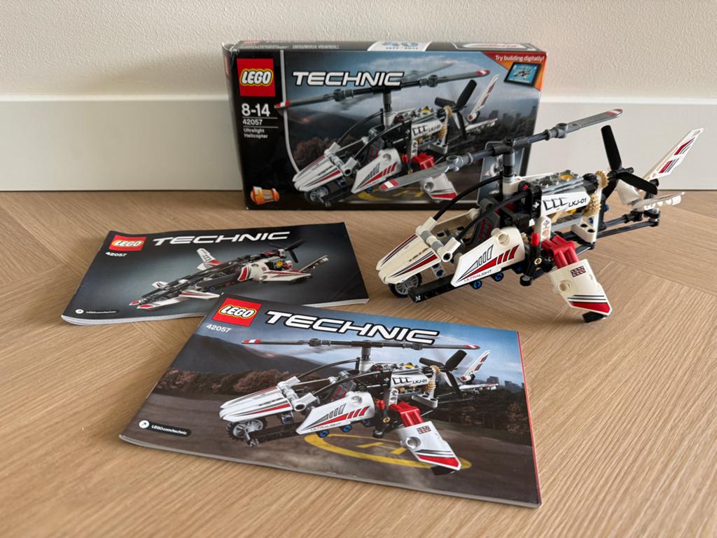 LEGO Technic 42057 Ultralight Helicopter met doos, Ophalen of Verzenden, Gebruikt, Overige merken