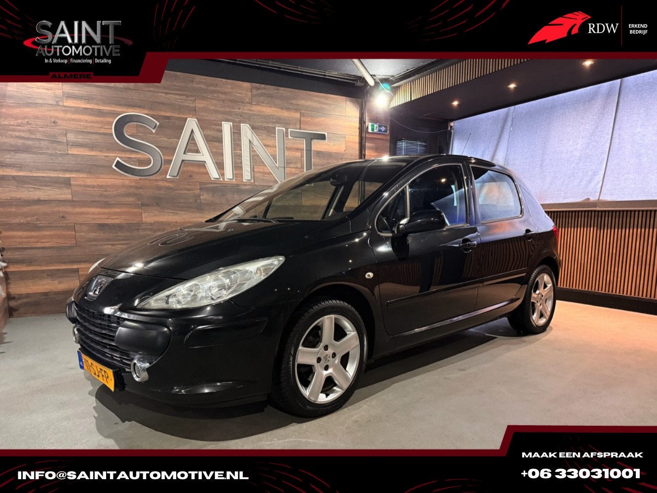Peugeot 307 | 2.0-16V XS | Nw APK |, Gebruikt, 1225 kg, 4 cilinders, Zwart