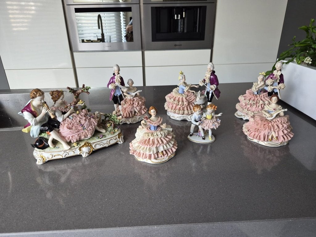 Set van porselijn beelde, Verzamelen, Beelden en Beeldjes, Ophalen, Zo goed als nieuw, Dier