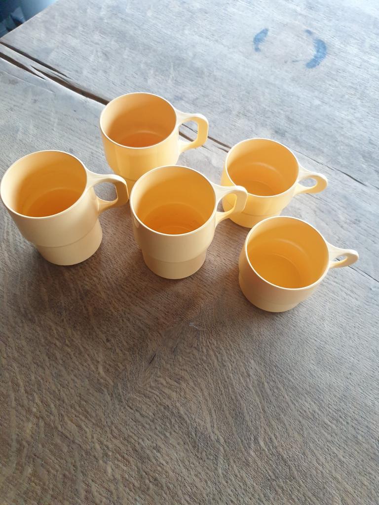 Set van 5 vintage Coppia stapelbare kopjes, Huis en Inrichting, Keuken | Keukenbenodigdheden, Ophalen of Verzenden