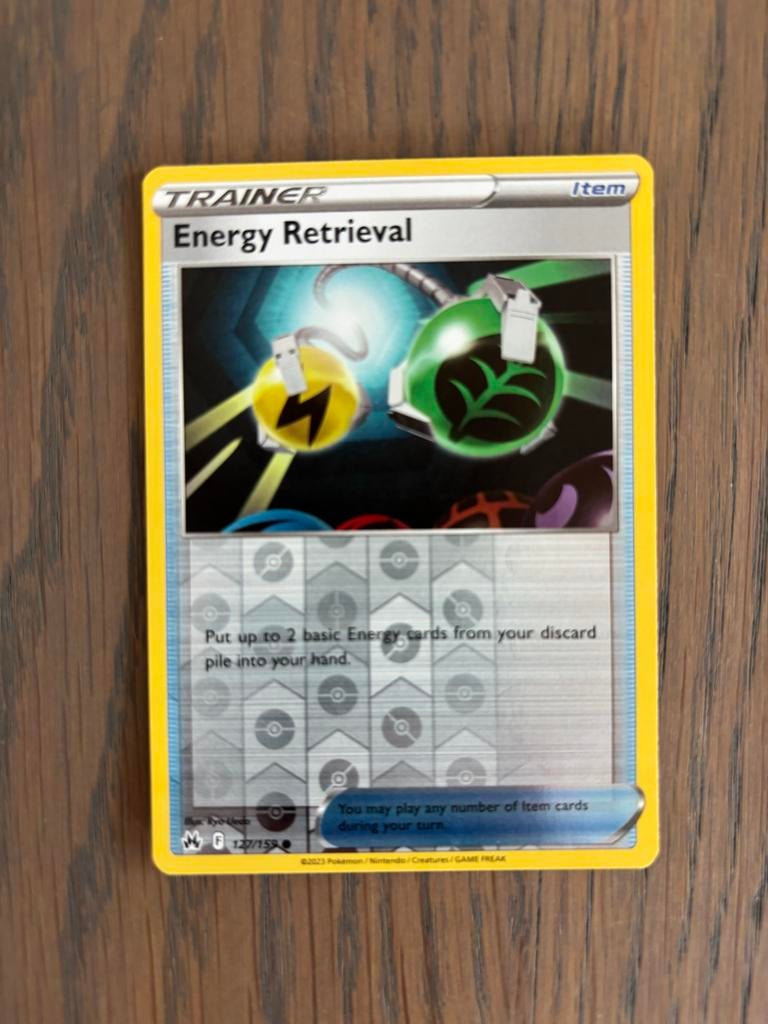 Pokémon TCG: Energy Retrieval Trainer Kaart (127/159), Hobby en Vrije tijd, Verzamelkaartspellen | Pokémon, Zo goed als nieuw