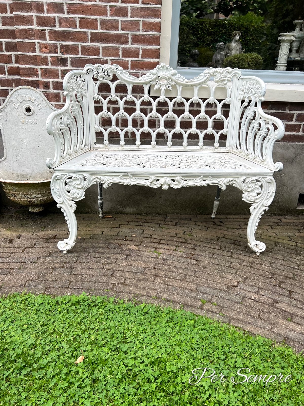 Per Sempre, Prachtig Sierlijke Tuinbank, Ophalen, Zo goed als nieuw, Aluminium