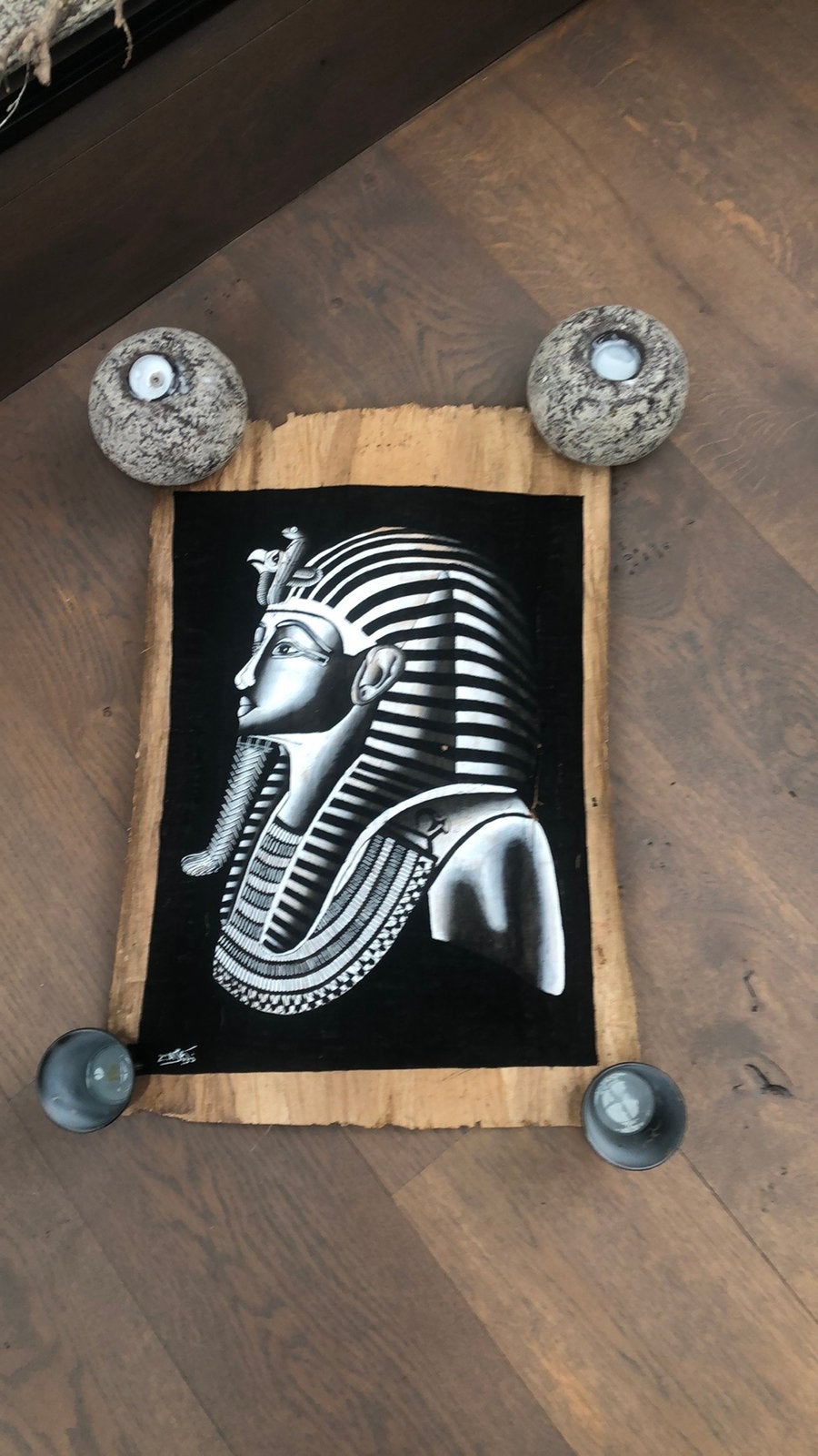 Mooi Egyptisch papyrus schilderij in koker, Ophalen of Verzenden, Zo goed als nieuw, Schilderij