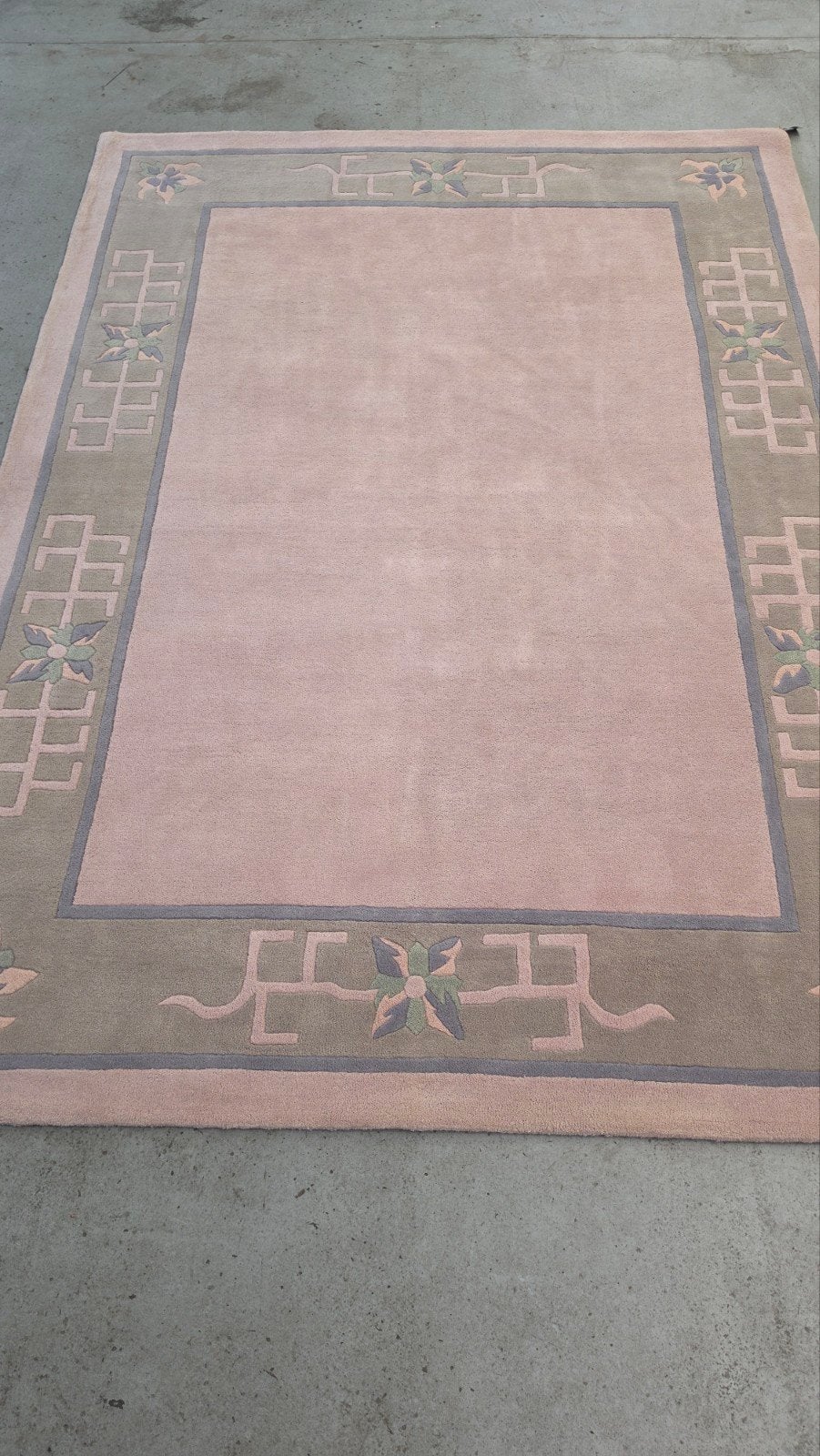 Handgemaakt wollen tapijt zacht roze India 255x350cm ZGAN, Groen, 200 cm of meer, Ophalen of Verzenden, 200 cm of meer