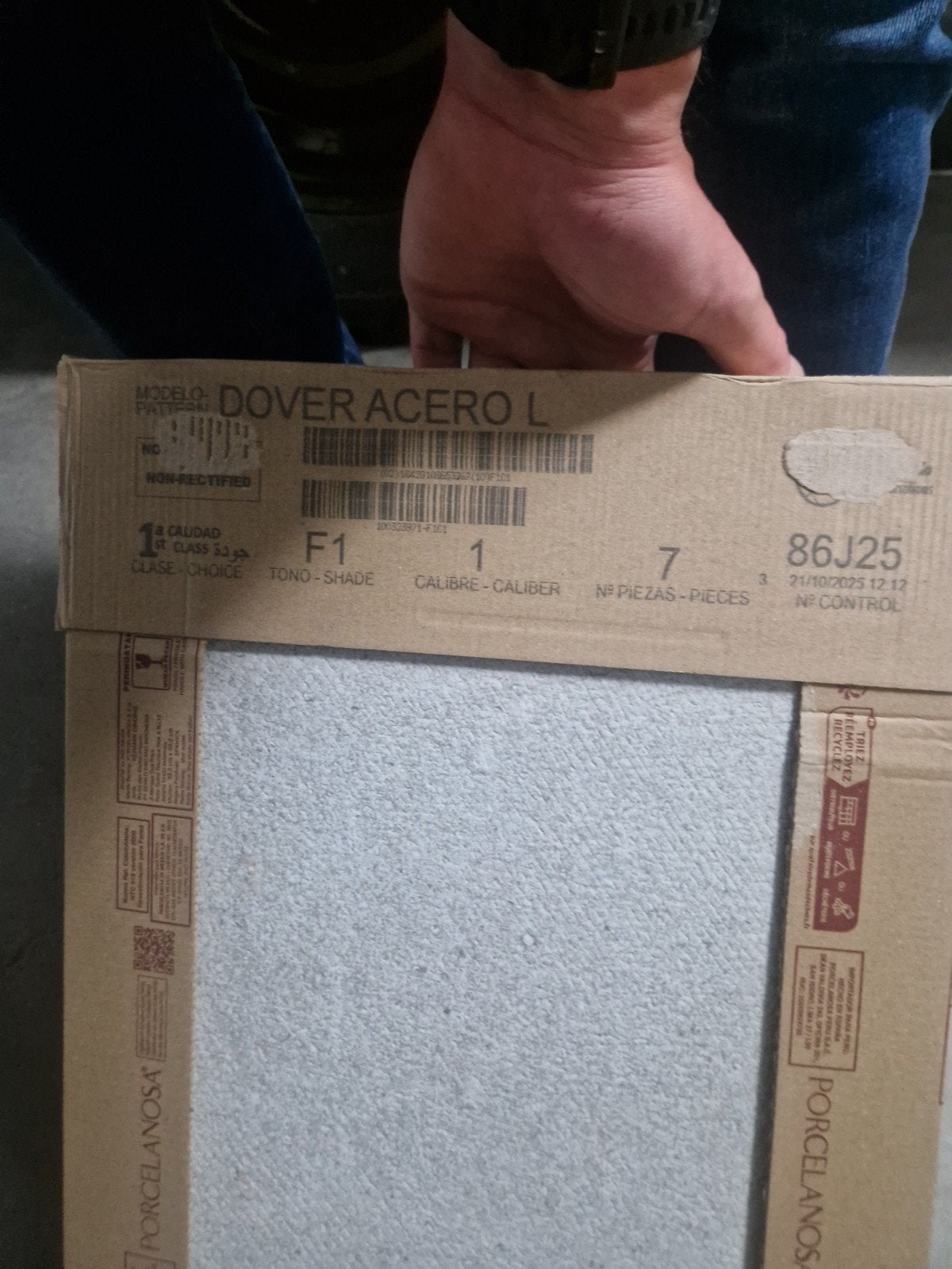 Porcelanosa Dover Acero L tegels 14 stuks, Ophalen, 60 cm of meer, Keramiek, Nieuw