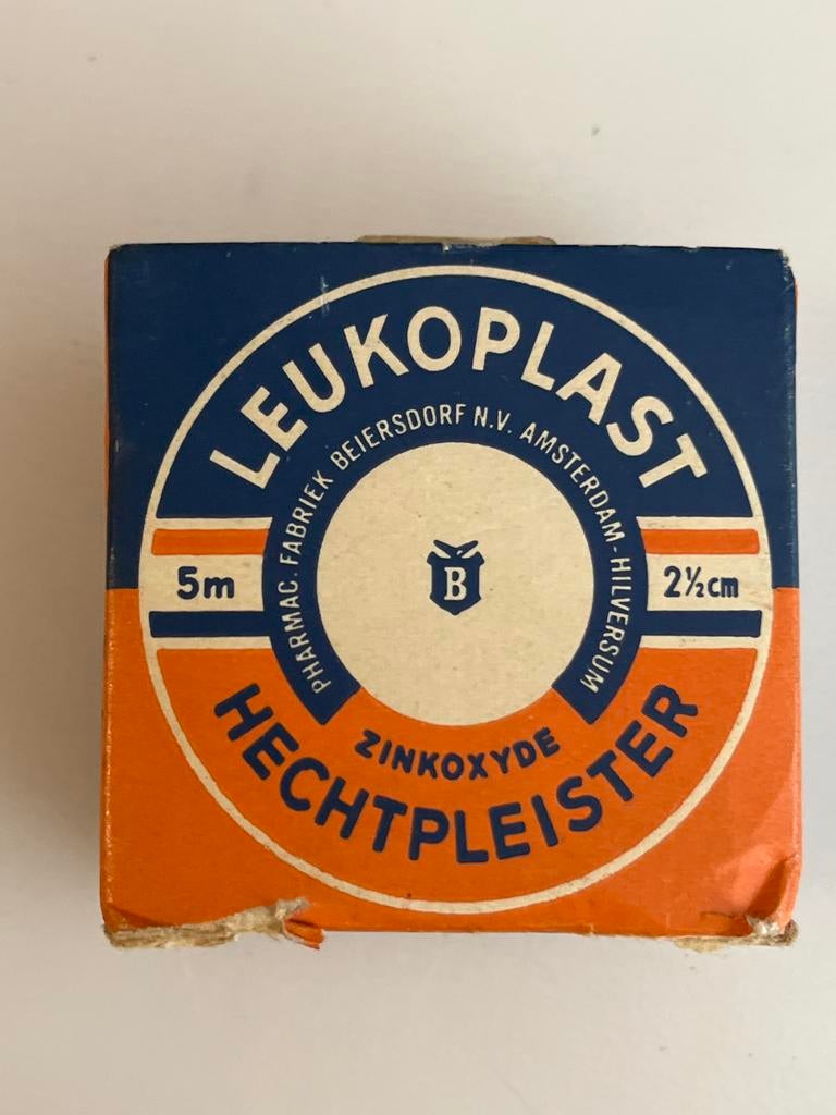 Vintage rolletje Leukoplast hechtpleister met doosje, Ophalen of Verzenden, Gebruikt, Overige typen