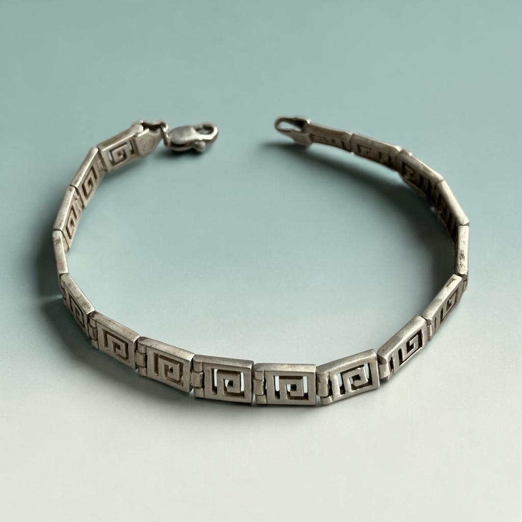 Sterling Zilveren Armband met Griekse Meander Motief, Ophalen of Verzenden, Zilver