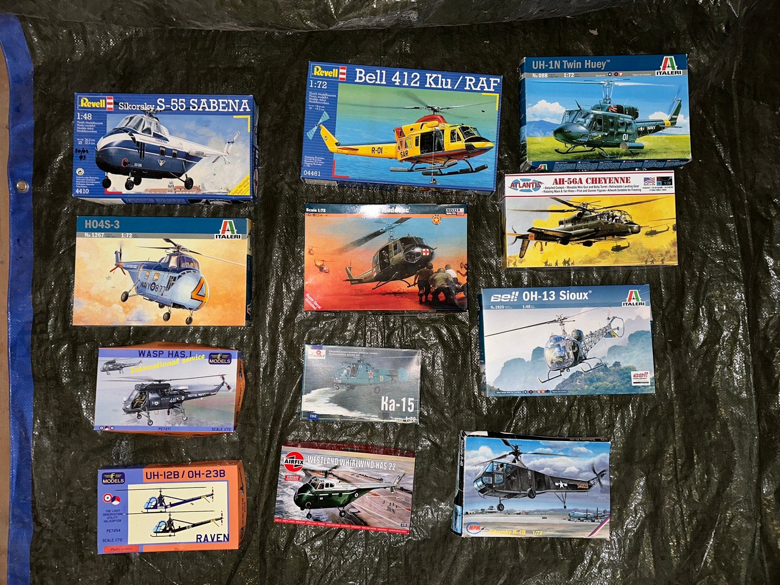 12 helikopterbouwdozen – complete partij – diverse merken, Ophalen of Verzenden, Zo goed als nieuw