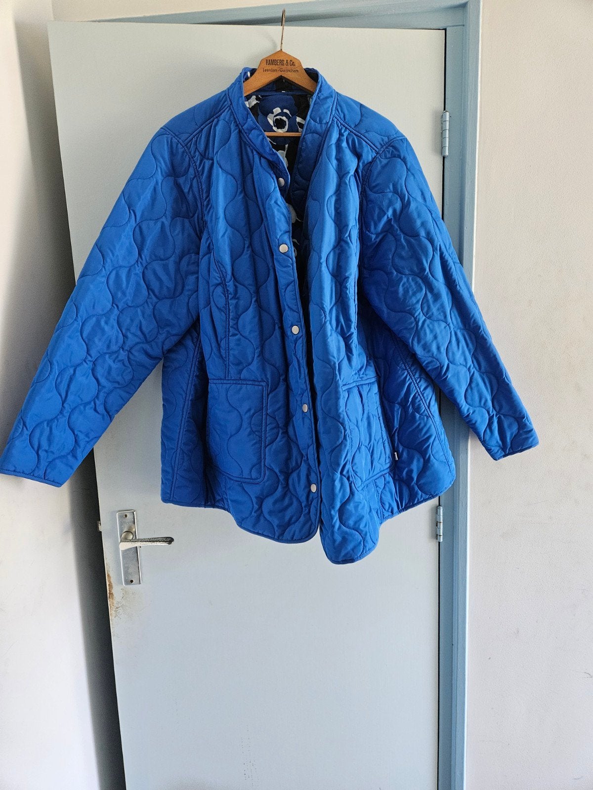 Zhenzi omkeerbaar gewatteerd zomerjas - Blauw bloemenprint, Zhenzi, Blauw, Maat 46/48 (XL) of groter, Ophalen of Verzenden