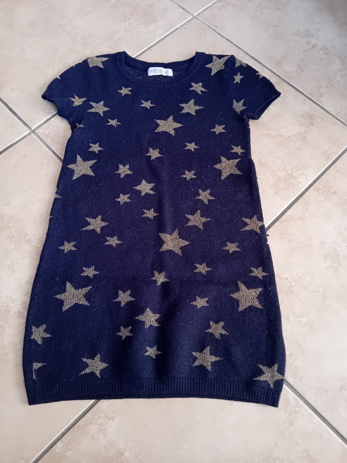 H&M Jurk met sterrenprint - Maat 122/128 (6-8 jaar), Kinderen en Baby's, Gebruikt, Meisje, H&M, Ophalen of Verzenden