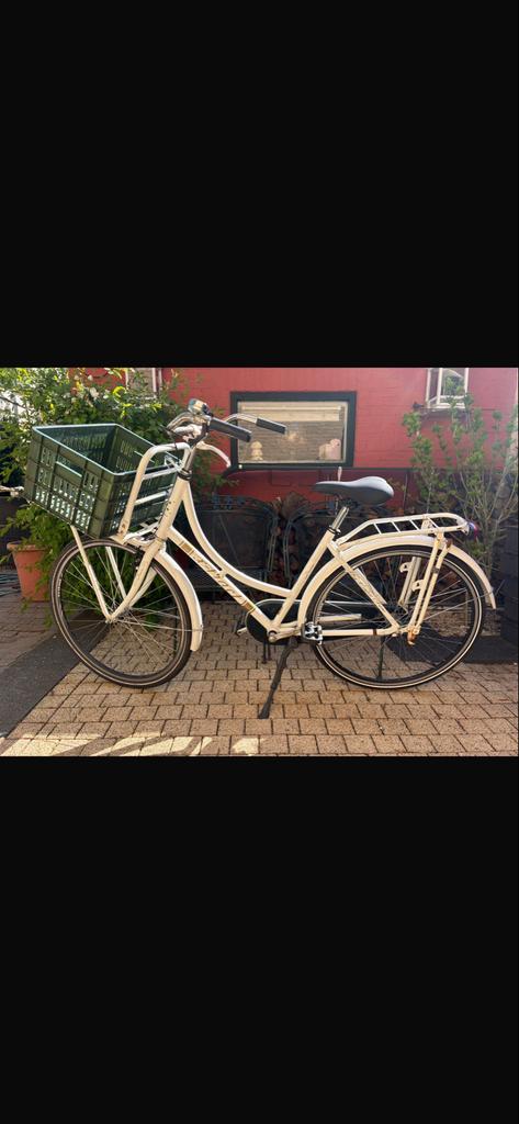 Damesfiets met voordrager en krat, Overige merken, Terugtraprem, Ophalen of Verzenden, 50 tot 53 cm