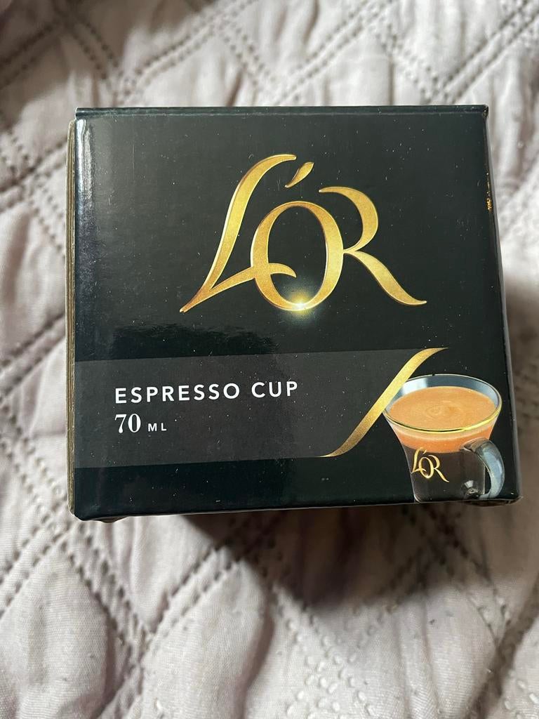 L'OR Espresso Glazen 70ml - Nieuw in Verpakking, Ophalen of Verzenden, Nieuw, Glas, Glas of Glazen