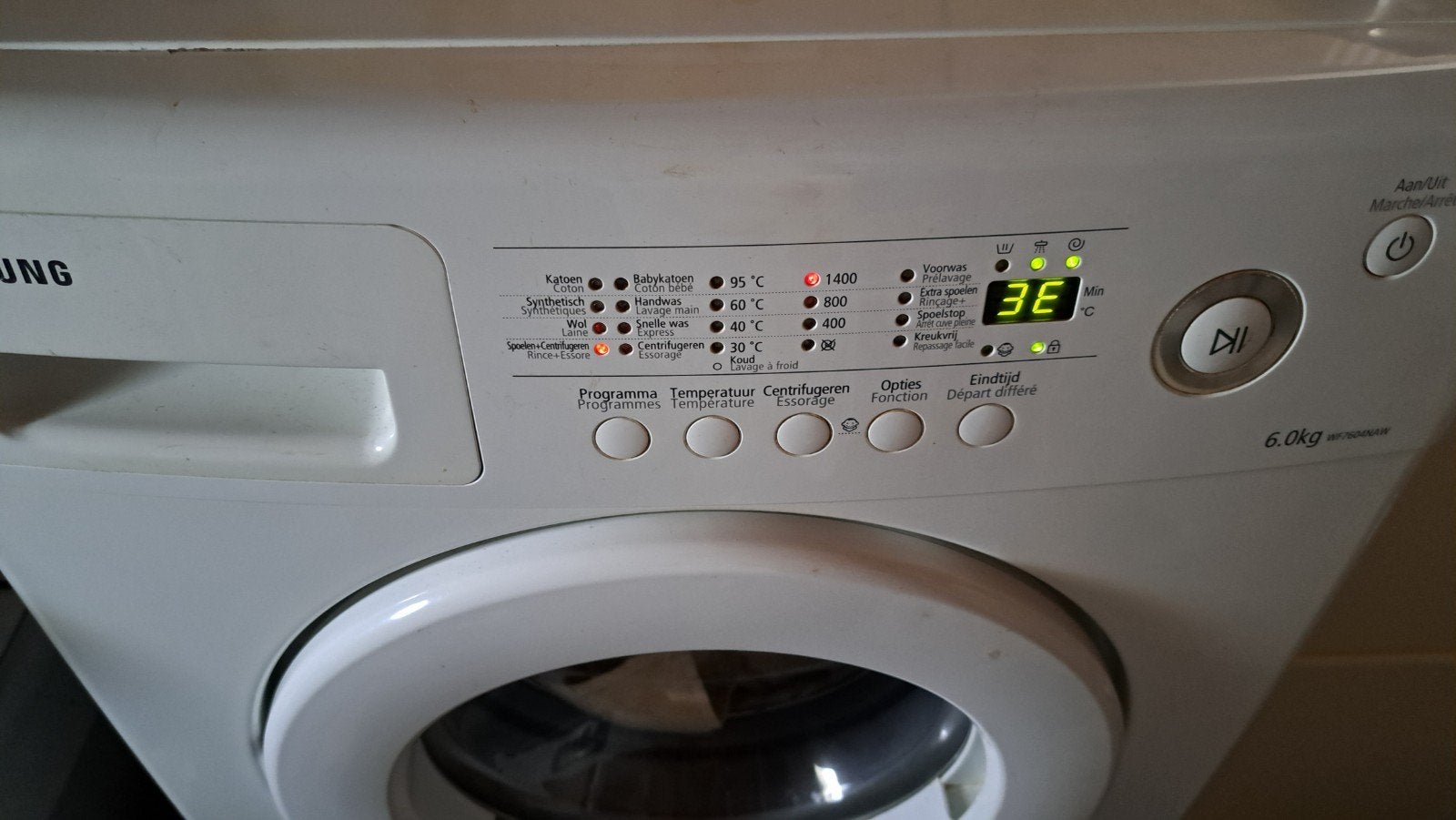 wasmachine Samsung, fout E3, Ophalen