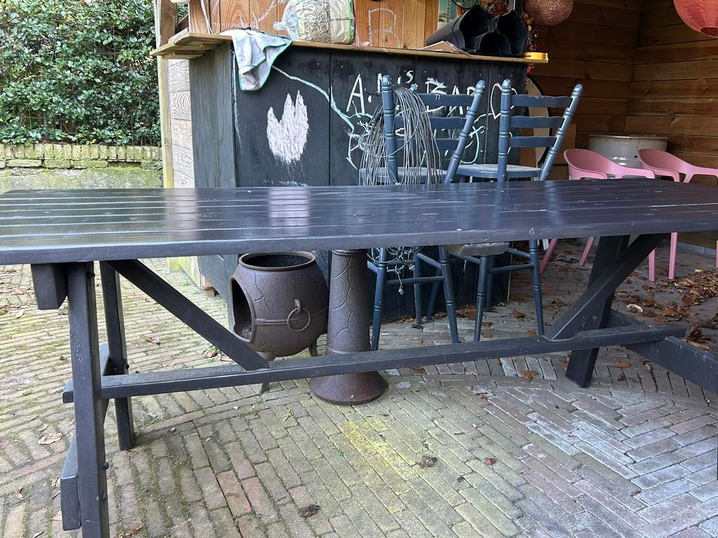 Tuintafel, Ophalen, Gebruikt, Rechthoekig, Hout