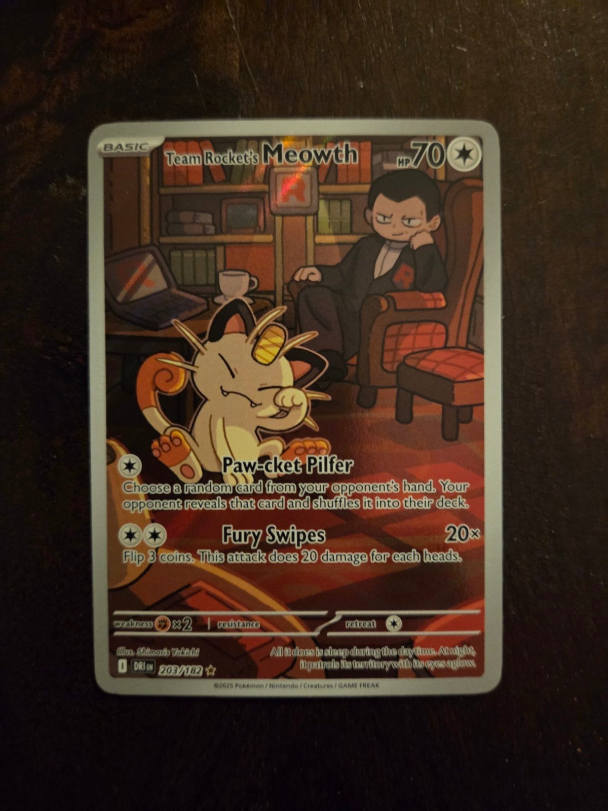 Pokemon Meowth DRI, Ophalen of Verzenden, Zo goed als nieuw, Losse kaart