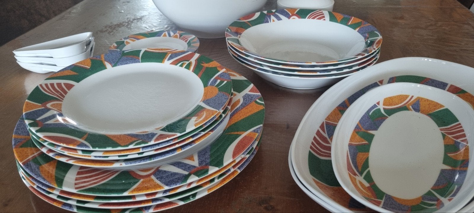 Melamine servies voor 4 personen, Ophalen, Kunststof, Gebruikt, Overige merken