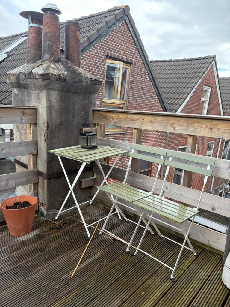 Ikea balkon/tuin set groen, Ophalen, Gebruikt, 2 zitplaatsen, Tuinset