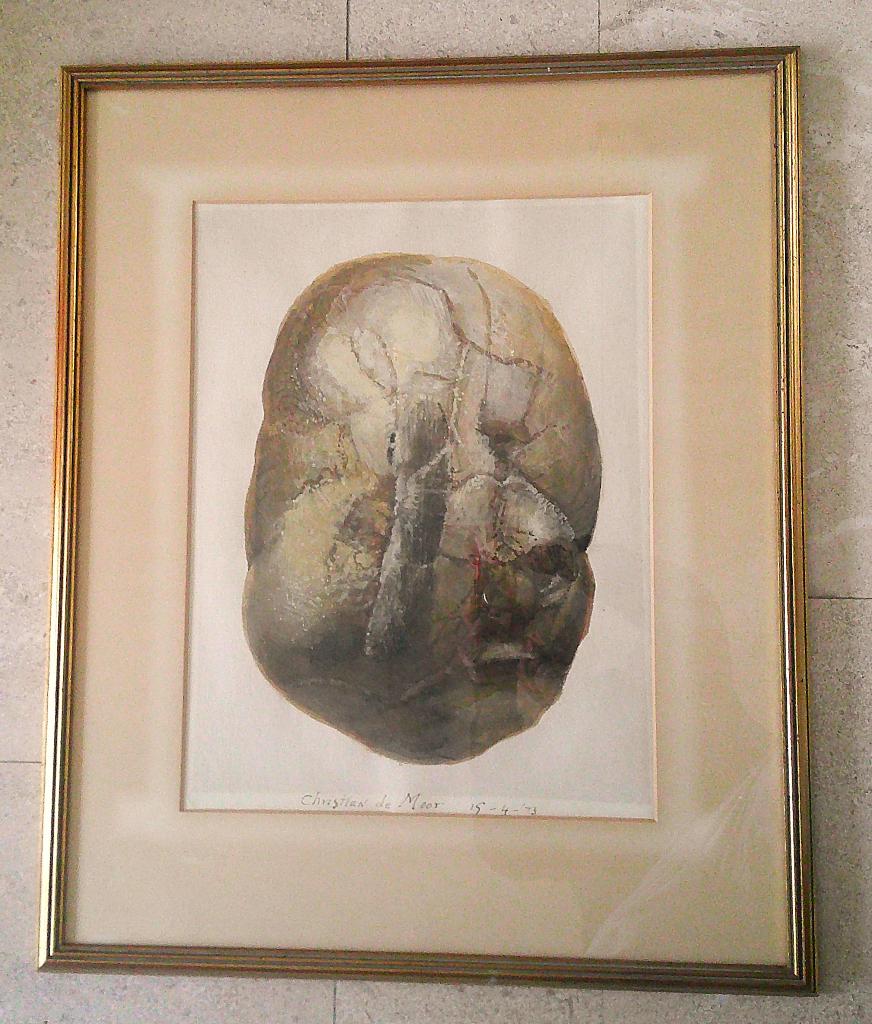 (Portret) in een steen 15-4-1973- Christian de Moor 1899-'81, Antiek en Kunst, Ophalen of Verzenden