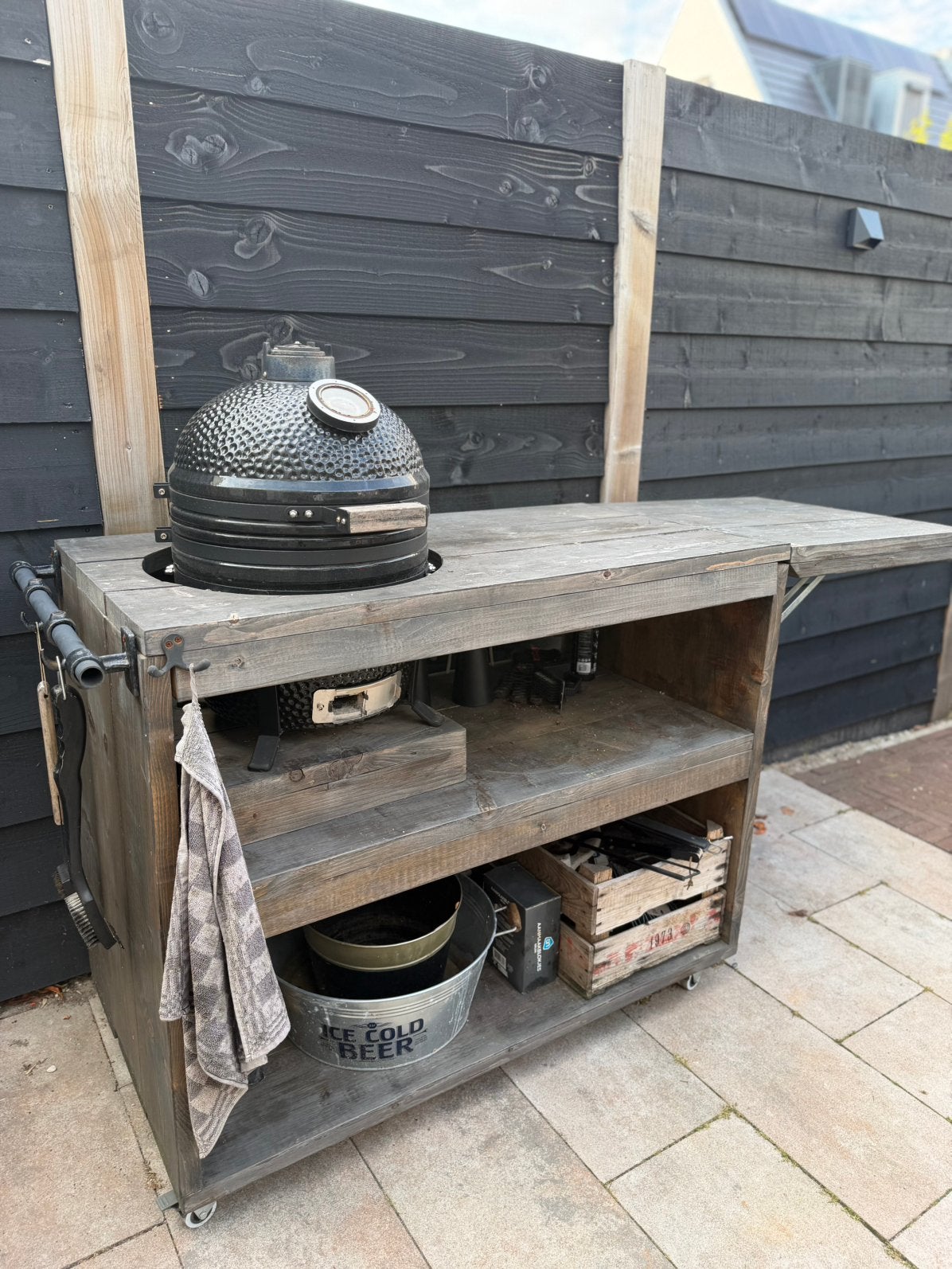Patton 800 inclusief verrijdbare buitenkeuken, Ophalen of Verzenden, Gebruikt, Houtskool