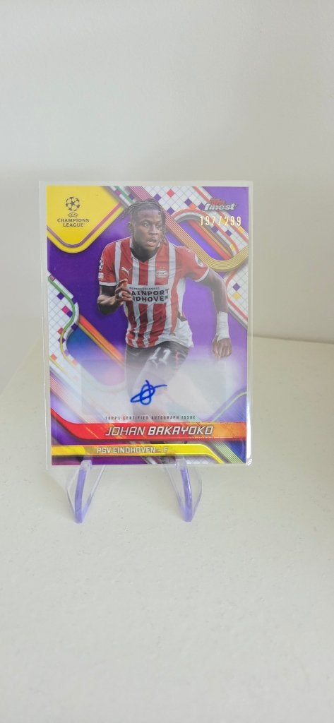 2024 Topps Finest Johan Bakayoko PSV handtekening /299, Verzenden, Zo goed als nieuw, PSV, Spelerskaart