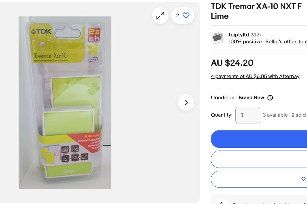 TDK Tremor XA-10 Flat Panel Portable Stereo Speakers, Overige merken, Overige typen, Nieuw, Ophalen of Verzenden
