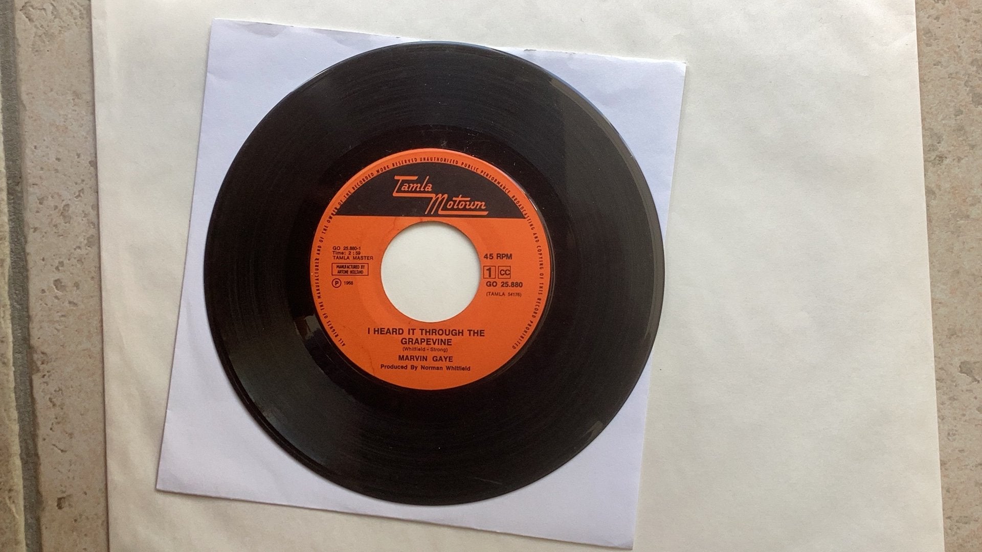 Single Marvin Gaye - I heard it through the grapevine, Gebruikt, 7 inch, Ophalen of Verzenden, R&B en Soul