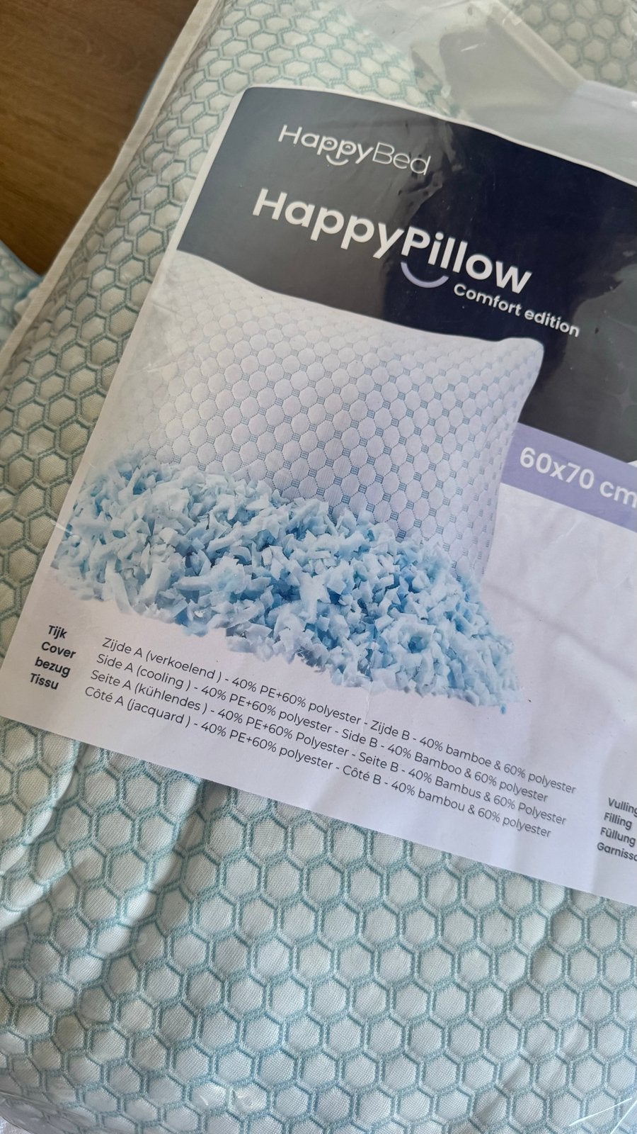 HappyPillow Comfort Edition Kussen 60x70 cm, Eenpersoons, Wit, Ophalen of Verzenden, Overige merken