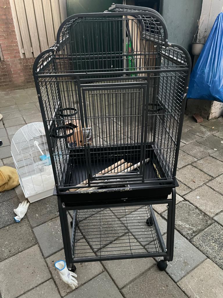 Papagaaien kooi, Dieren en Toebehoren, Vogels | Hokken en Kooien, Ophalen of Verzenden, Zo goed als nieuw, Metaal, Vogelkooi
