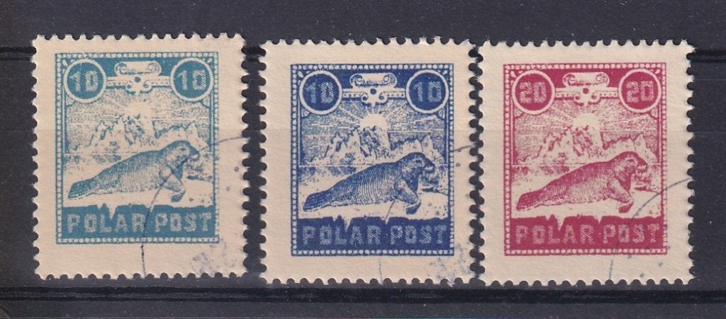D206) 1908 Polar Post 3x gestempeld geen garantie, Verzenden, Overige landen, Gestempeld
