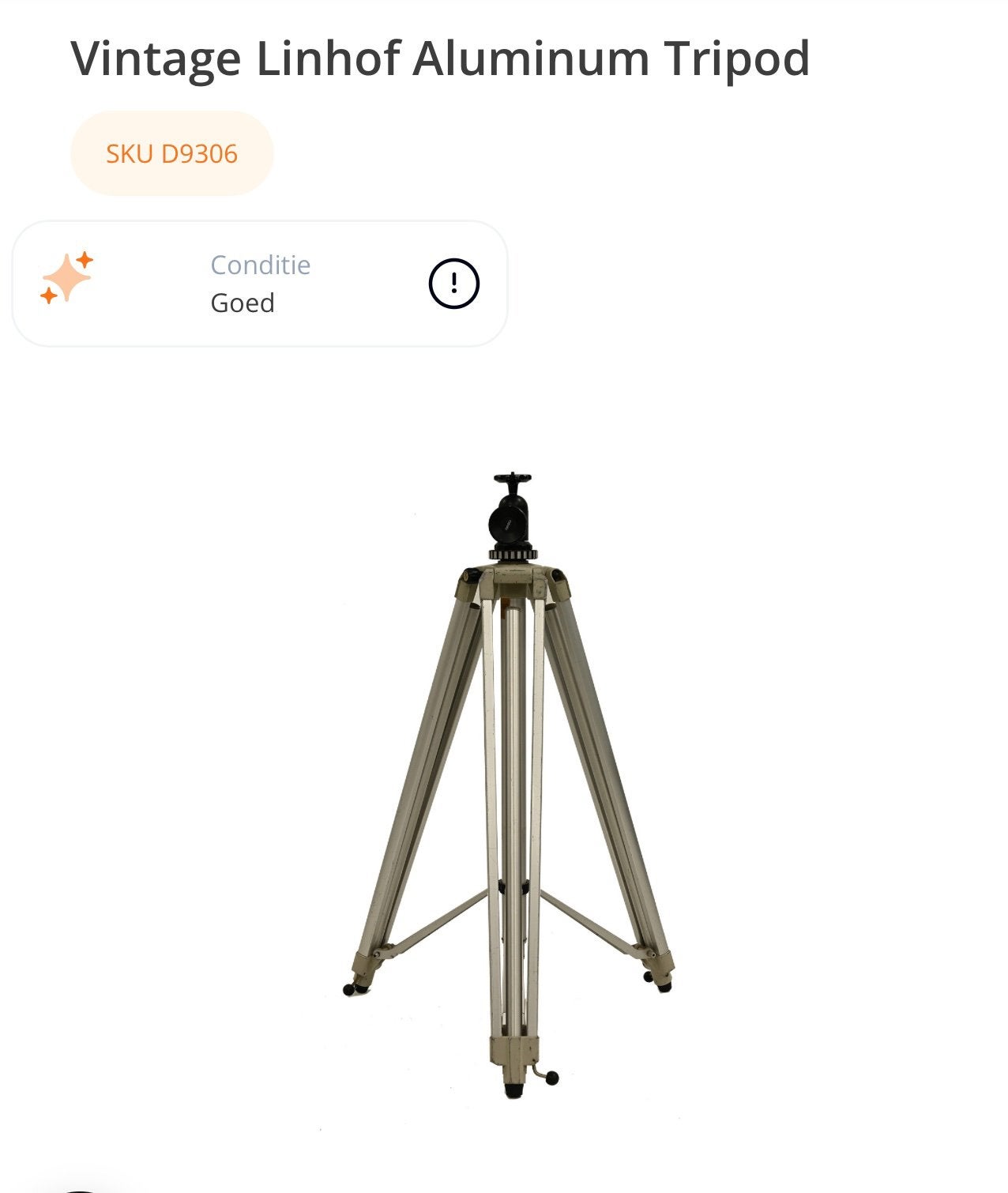 Vintage tripod linhof + FLM balhoofd, Ophalen of Verzenden, Driepoot
