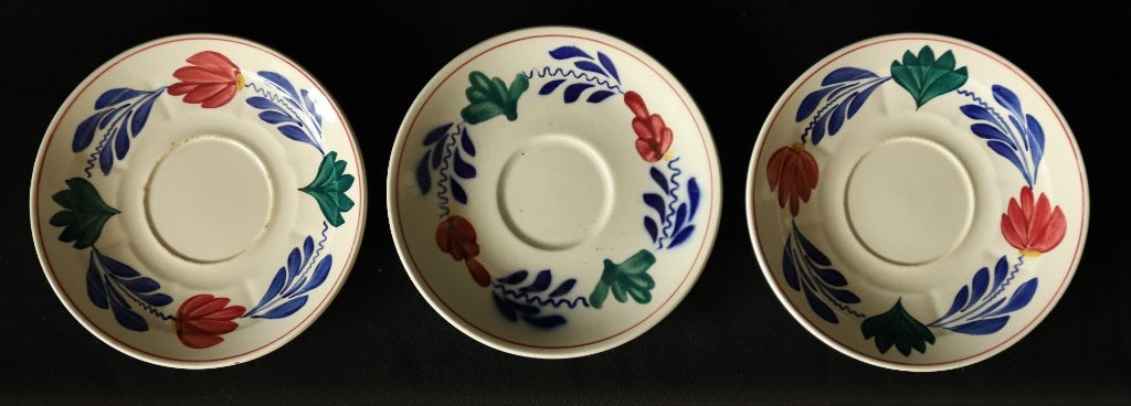 3 Boerenbont schotels., Huis en Inrichting, Keuken | Servies, Ophalen of Verzenden, Gebruikt, Aardewerk, Kop(pen) en/of Schotel(s)