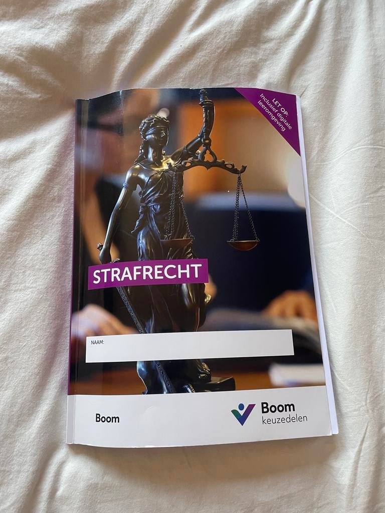 Strafrecht - Boom Keuzedelen, Boeken, Studieboeken en Cursussen, Ophalen of Verzenden, Gamma, Zo goed als nieuw, MBO