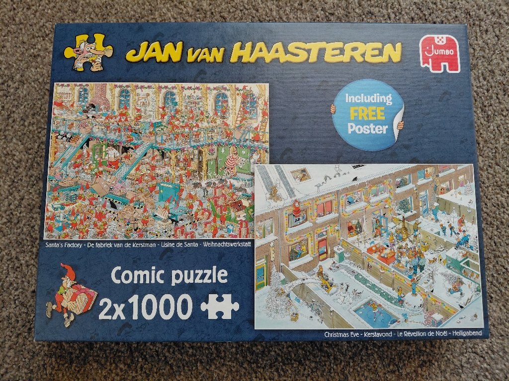 Jan van Haasteren puzzels 2 x 1000 stukjes, Ophalen of Verzenden, 500 t/m 1500 stukjes, Zo goed als nieuw, Legpuzzel