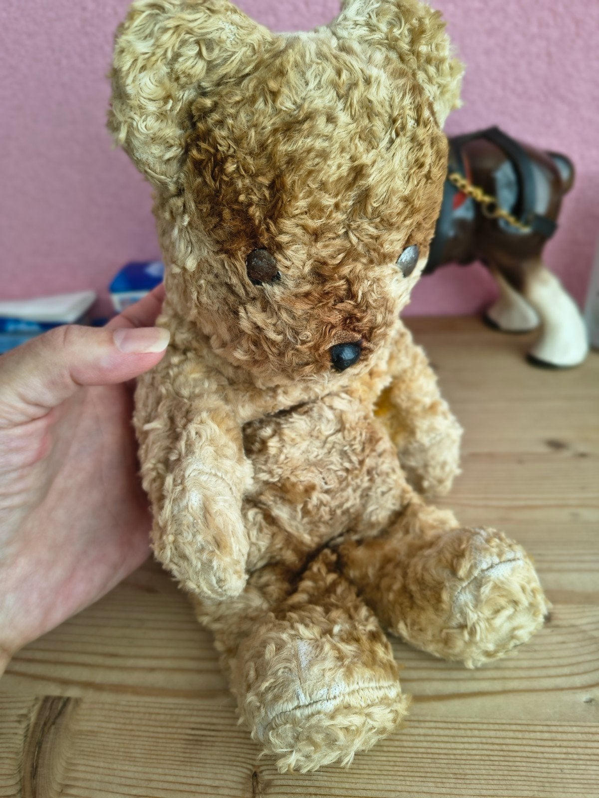 Brocante Jaren '60 Teddybeer - Beige/Bruin, Kleine Maat, Verzenden