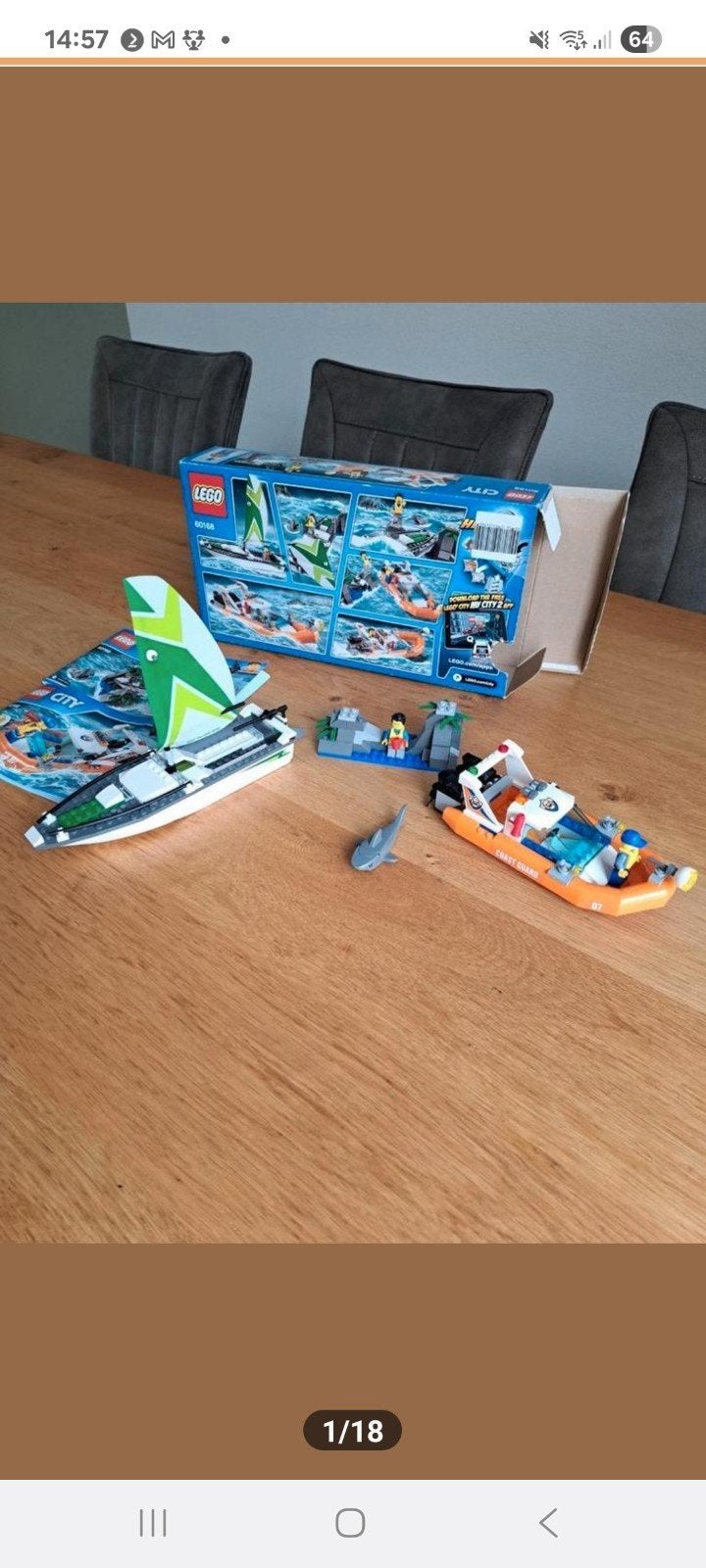Lego City 60168 Zeilboot en Reddingseenheid, City, Lego, Ophalen of Verzenden, Zo goed als nieuw