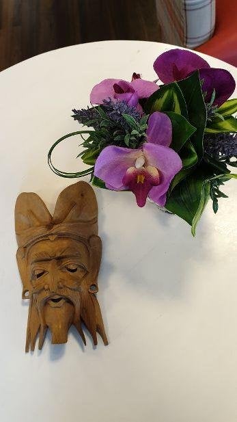 1 wandhoofdje masker gezicht indonesie hout ongeveer 20 cm, Ophalen