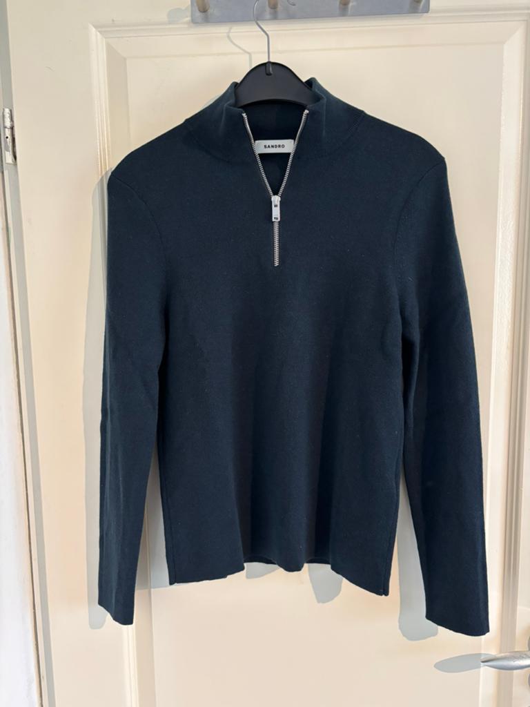 Sandro zip, Ophalen of Verzenden, Zo goed als nieuw, Maat 46 (S) of kleiner, Blauw
