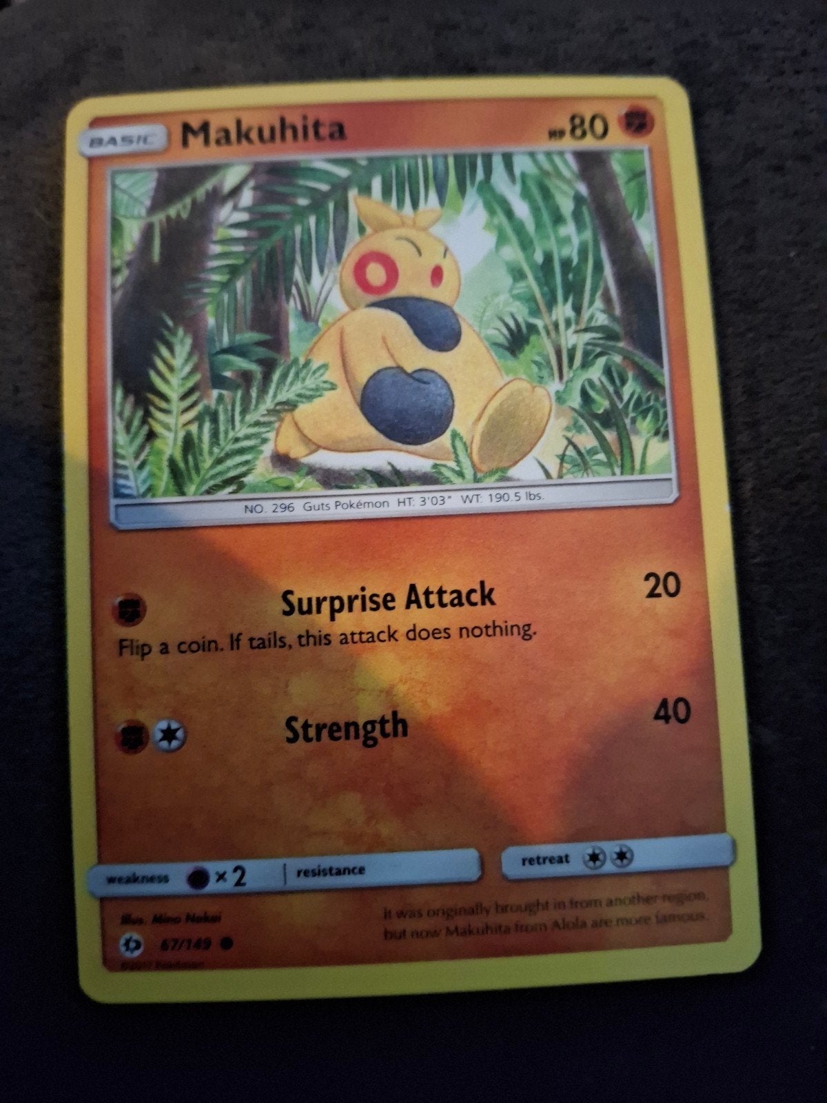 Pokemon Kaart Makuhita 67/149, Ophalen of Verzenden, Gebruikt, Losse kaart