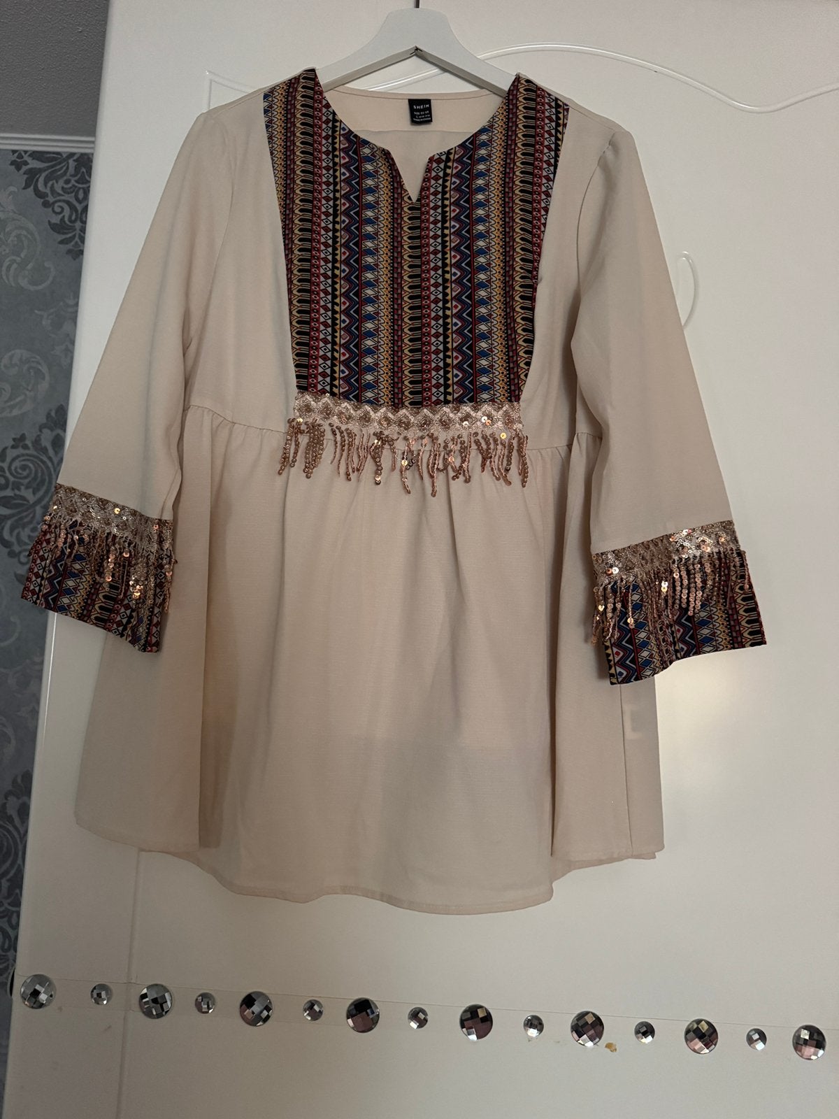 Dames jurk, Beige, Maat 42/44 (L), Ophalen of Verzenden, Zo goed als nieuw