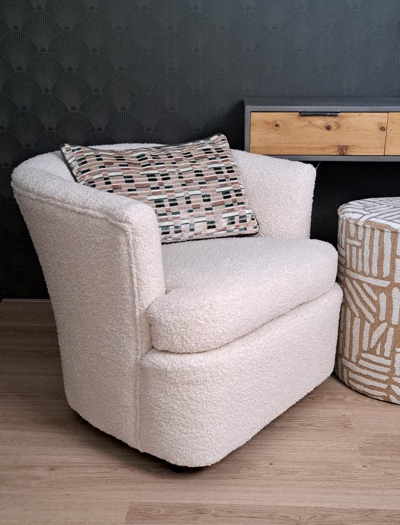 Ronde fauteuil, Huis en Inrichting, Ophalen, Hout, 75 tot 100 cm, 50 tot 75 cm