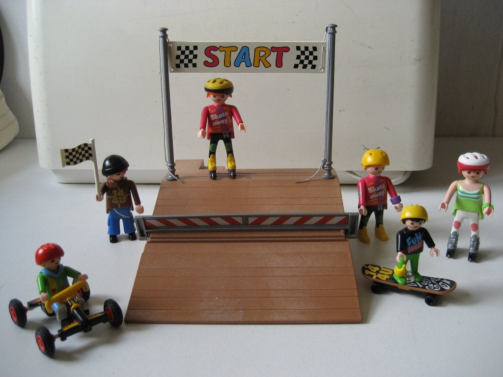 playmobil skaterbaan met allerlei inline skaters, Kinderen en Baby's, Ophalen of Verzenden, Zo goed als nieuw