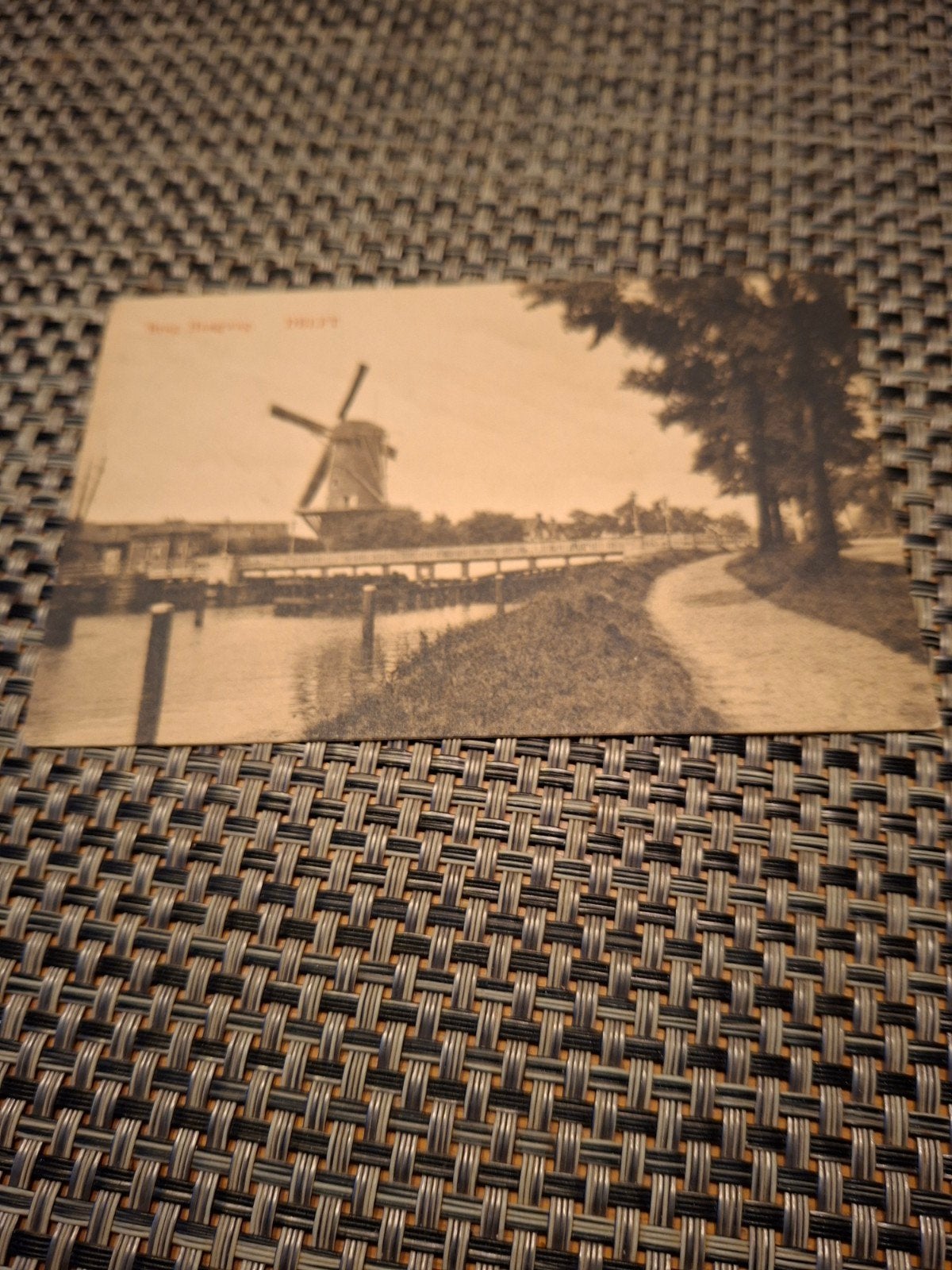 Delft - Brug Haagweg met molen, Ophalen of Verzenden, Voor 1920, Gelopen, Zuid-Holland