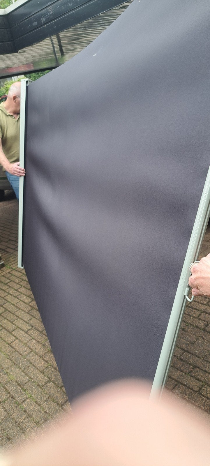Uitschuifbaar windscherm, tuinscherm, Ophalen, Zo goed als nieuw, 250 cm tot 450 cm, Overige typen