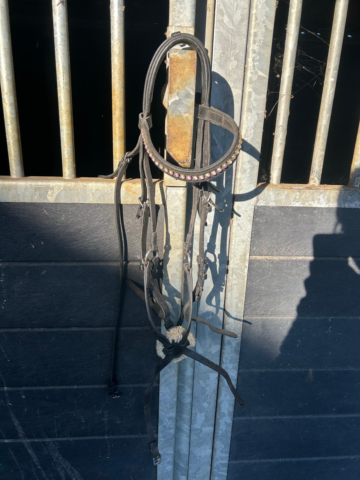 Hoofdstel met mexicaanse neusriem maat pony, Harry's Horse, Zwart, Hoofdstel, Gebruikt